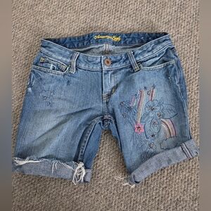 American Eagle Vintage Embroidered Denim Shorts